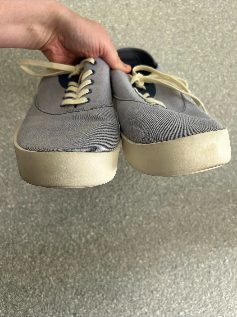 Olukai Men's Tradewind Blue Canvas Lace-Up Sneakers Size 10.5
